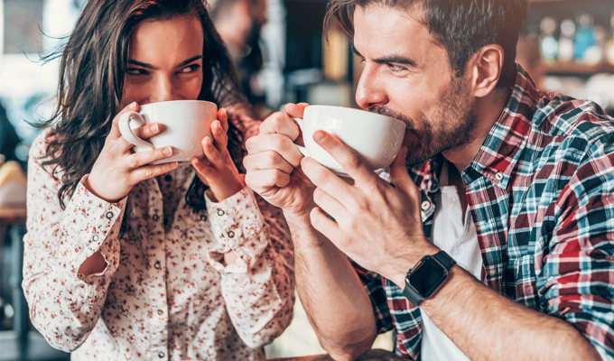 zusammen Kaffee trinken