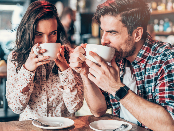 zusammen Kaffee trinken